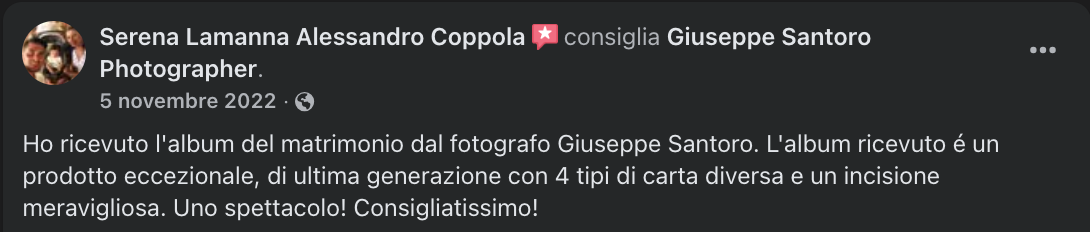 Giuseppe Santoro Wedding recensioni